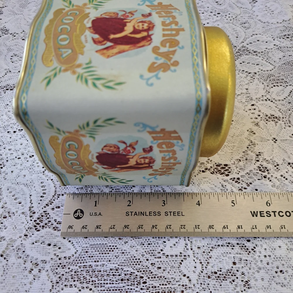 Vintage Hersheys Cocoa Tin Bristol Ware Gold Trim Nostalgic Collectible Storage